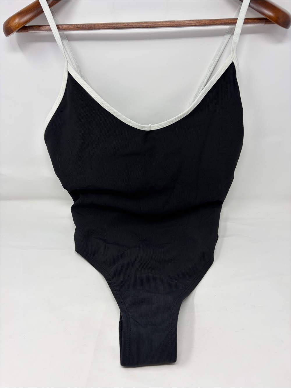 Wilo The Label Black One-Piece Swimsuit with White Trim Size Medium